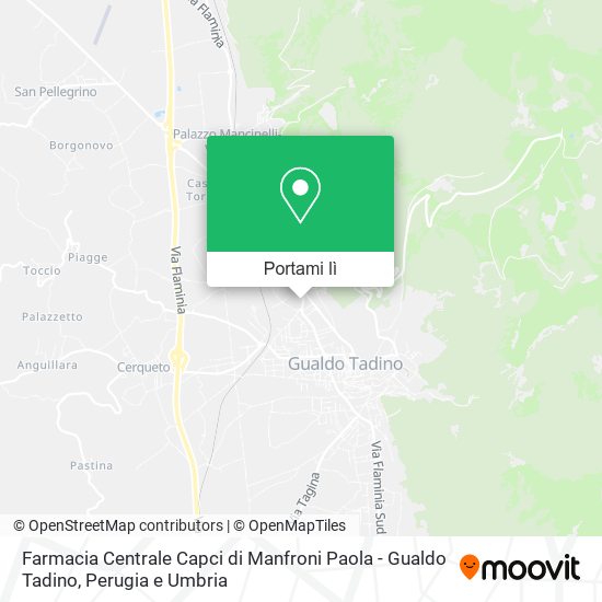 Mappa Farmacia Centrale Capci di Manfroni Paola - Gualdo Tadino