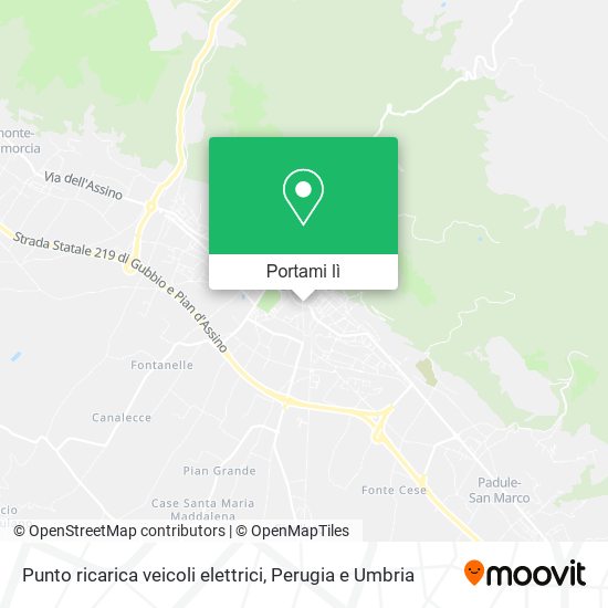 Mappa Punto ricarica veicoli elettrici