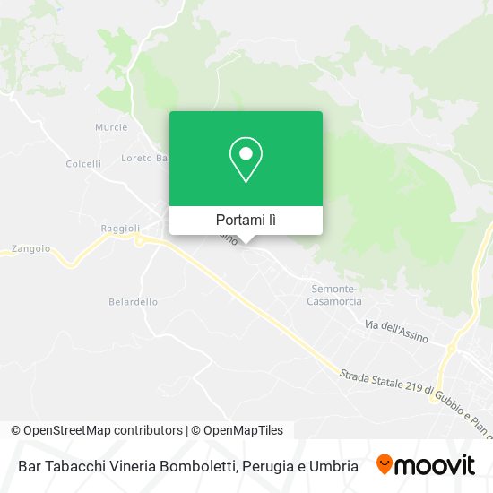 Mappa Bar Tabacchi Vineria Bomboletti