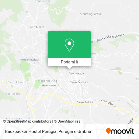 Mappa Backpacker Hostel Perugia