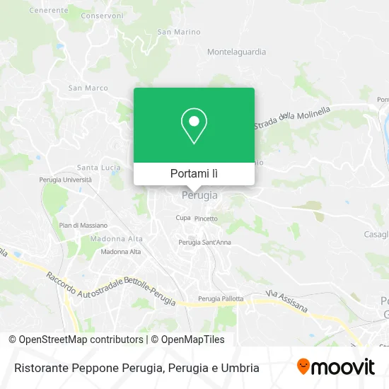 Mappa Ristorante Peppone Perugia
