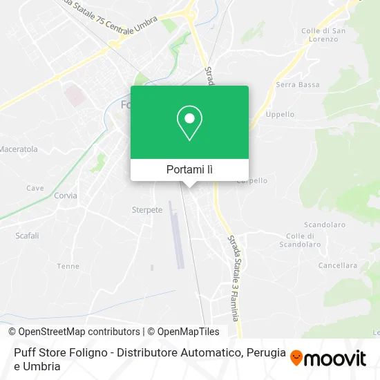 Mappa Puff Store Foligno - Distributore Automatico