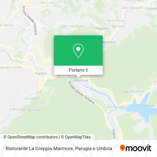 Mappa Ristorante La Greppia Marmore