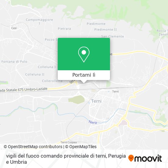 Mappa vigili del fuoco comando provinciale di terni