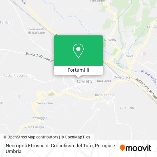 Mappa Necropoli Etrusca di Crocefisso del Tufo