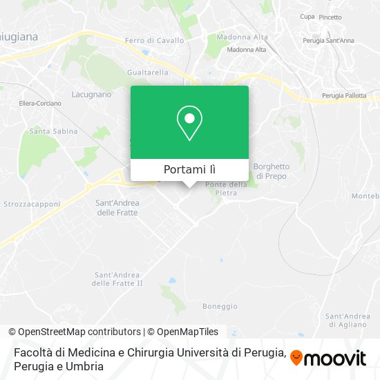 Mappa Facoltà di Medicina e Chirurgia Università di Perugia