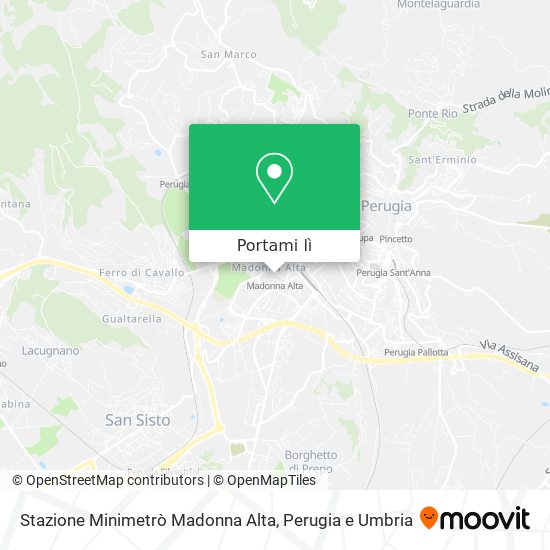 Mappa Stazione Minimetrò Madonna Alta