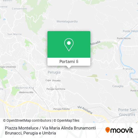 Mappa Piazza Monteluce / Via Maria Alinda Brunamonti Brunacci