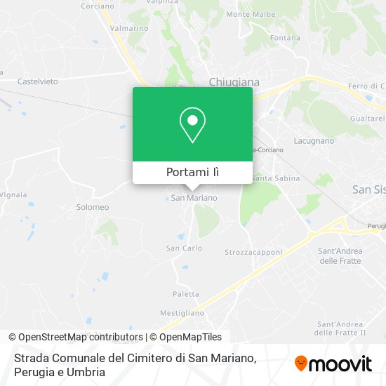 Mappa Strada Comunale del Cimitero di San Mariano