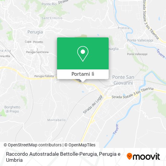 Mappa Raccordo Autostradale Bettolle-Perugia