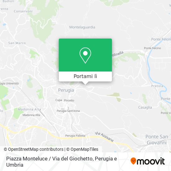Mappa Piazza Monteluce / Via del Giochetto