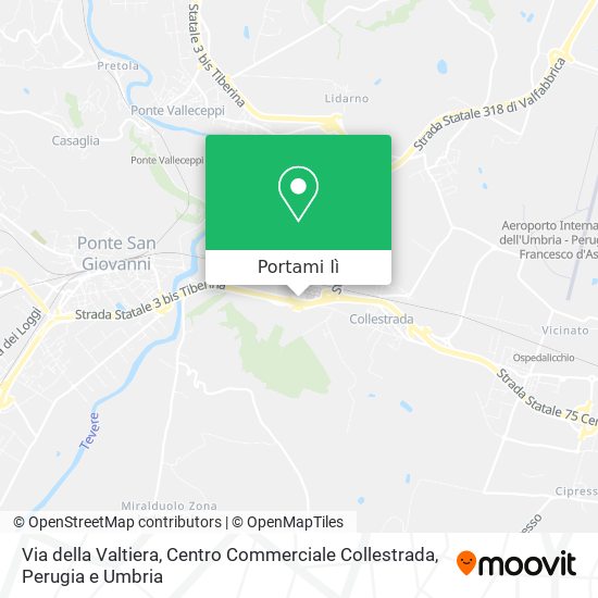 Mappa Via della Valtiera, Centro Commerciale Collestrada