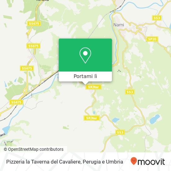 Mappa Pizzeria la Taverna del Cavaliere, Via degli Schioppi, 3 05035 Narni