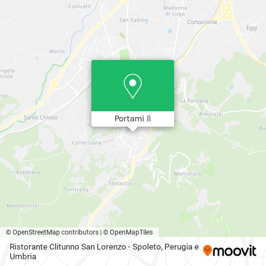 Mappa Ristorante Clitunno San Lorenzo - Spoleto