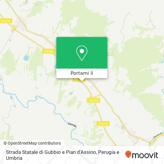 Mappa Strada Statale di Gubbio e Pian d'Assino