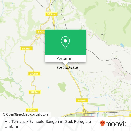 Mappa Via Ternana / Svincolo Sangemini Sud