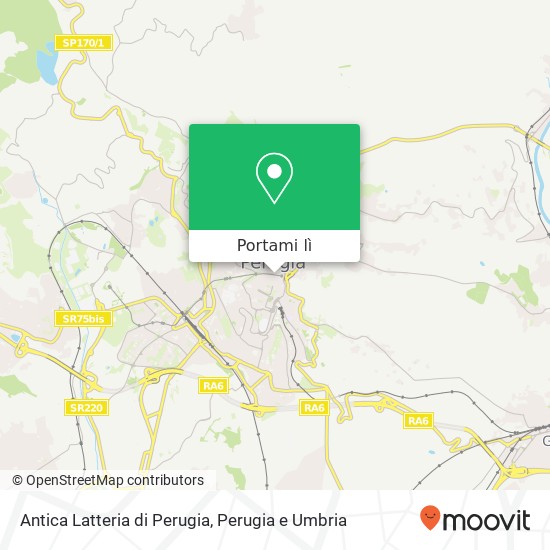 Mappa Antica Latteria di Perugia, Via Baglioni, 5 06121 Perugia