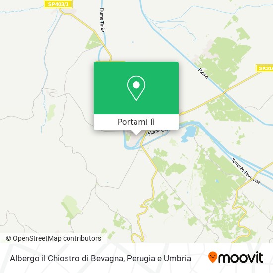 Mappa Albergo il Chiostro di Bevagna