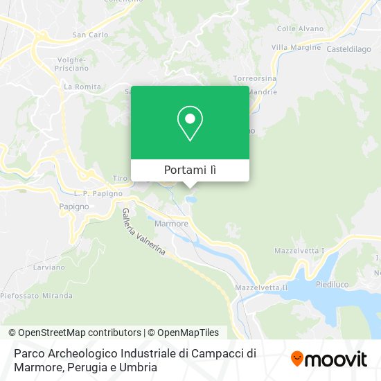 Mappa Parco Archeologico Industriale di Campacci di Marmore