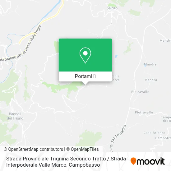 Mappa Strada Provinciale Trignina Secondo Tratto / Strada Interpoderale Valle Marco
