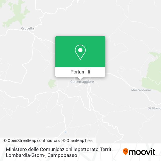 Mappa Ministero delle Comunicazioni Ispettorato Territ. Lombardia-Gtom-