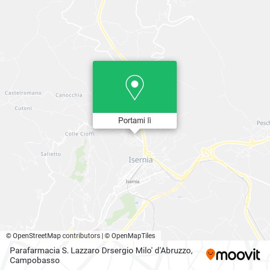 Mappa Parafarmacia S. Lazzaro Drsergio Milo' d'Abruzzo