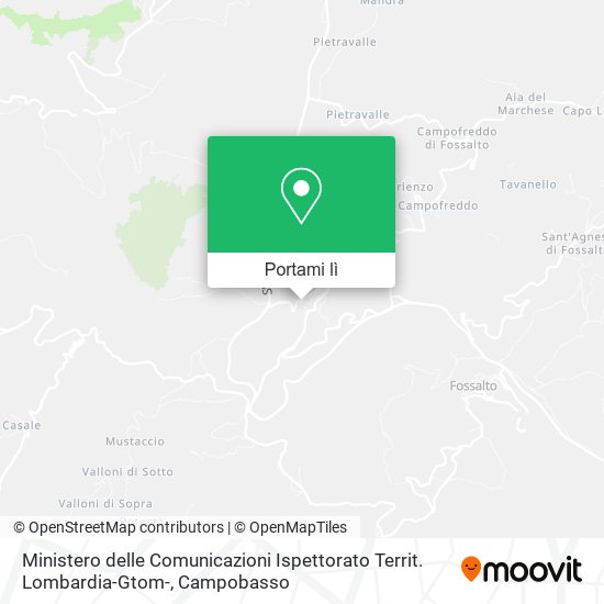 Mappa Ministero delle Comunicazioni Ispettorato Territ. Lombardia-Gtom-