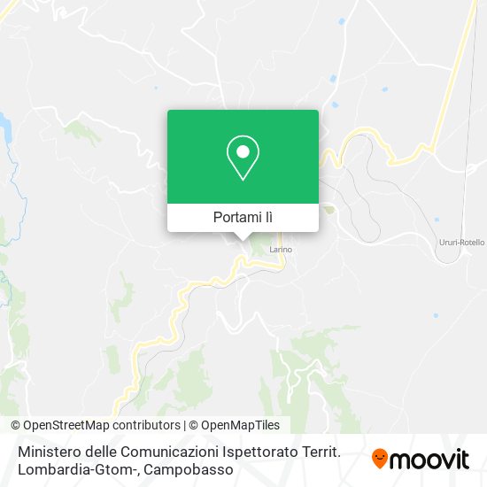 Mappa Ministero delle Comunicazioni Ispettorato Territ. Lombardia-Gtom-