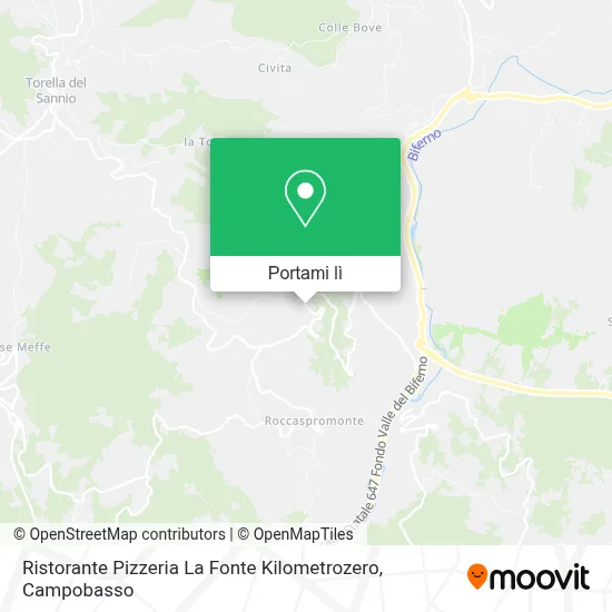 Mappa Ristorante Pizzeria La Fonte Kilometrozero