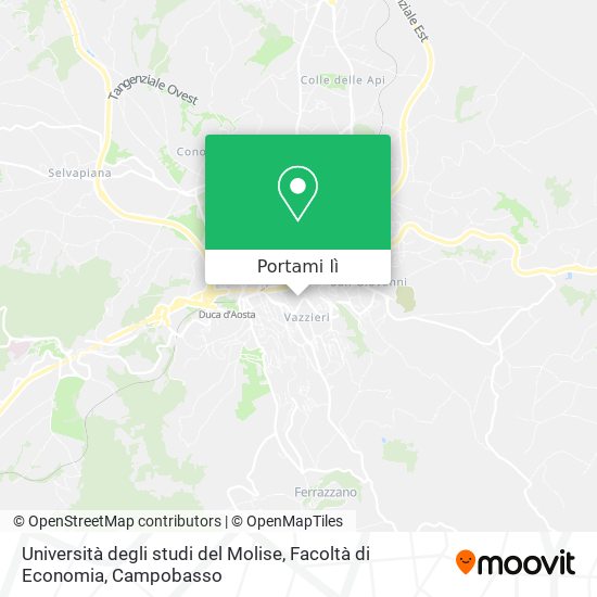 Mappa Università degli studi del Molise, Facoltà di Economia