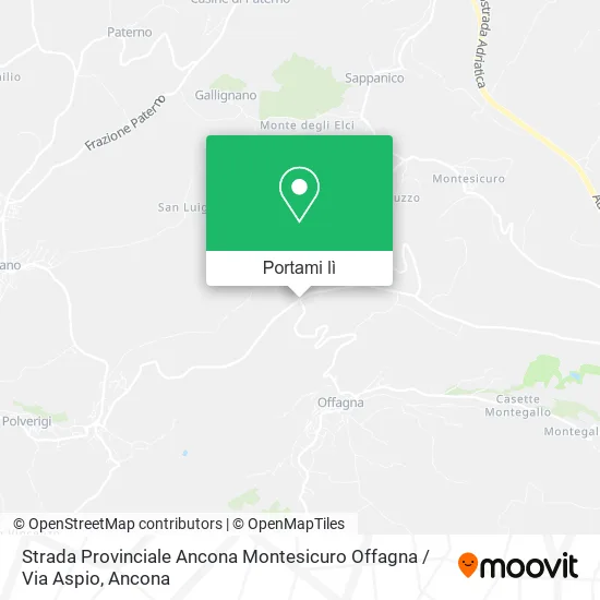 Mappa Strada Provinciale Ancona Montesicuro Offagna / Via Aspio