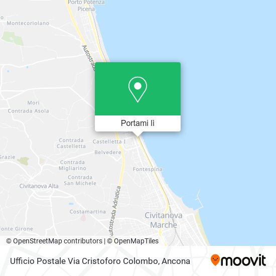 Mappa Ufficio Postale Via Cristoforo Colombo