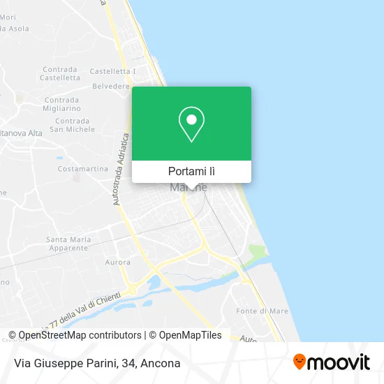 Mappa Via Giuseppe Parini, 34