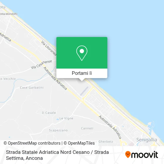 Mappa Strada Statale Adriatica Nord Cesano / Strada Settima