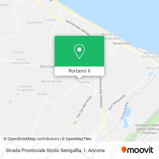 Mappa Strada Provinciale Sirolo Senigallia, 1