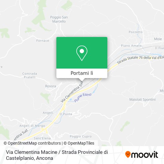 Mappa Via Clementina Macine / Strada Provinciale di Castelplanio