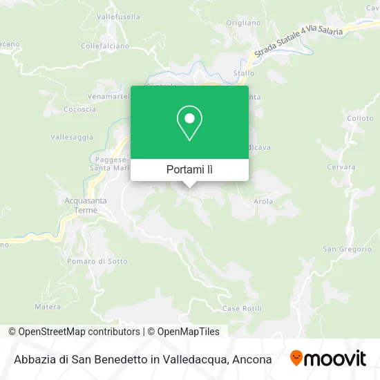Mappa Abbazia di San Benedetto in Valledacqua