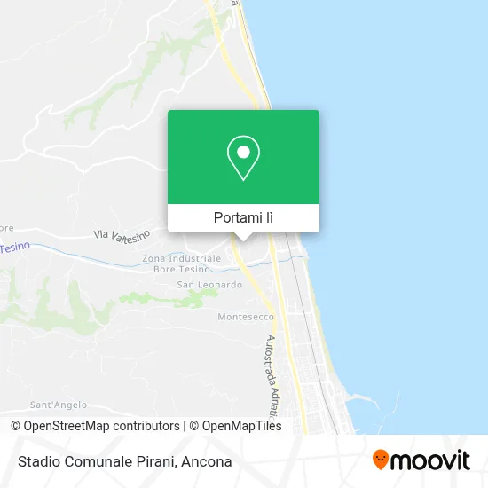 Mappa Stadio Comunale Pirani