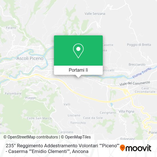 Mappa 235° Reggimento Addestramento Volontari ""Piceno"" - Caserma ""Emidio Clementi""