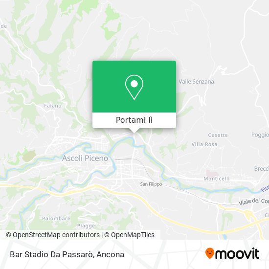 Mappa Bar Stadio Da Passarò