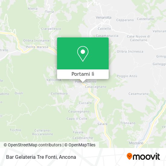 Mappa Bar Gelateria Tre Fonti
