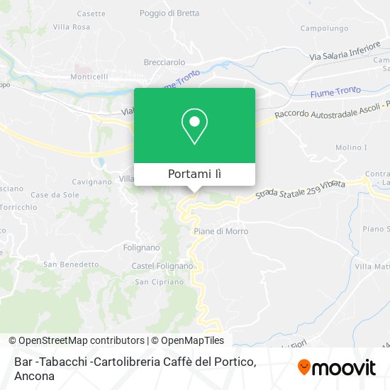 Mappa Bar -Tabacchi -Cartolibreria Caffè del Portico