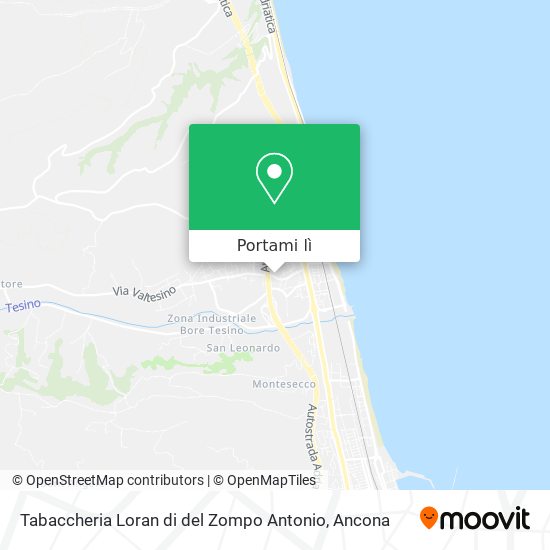 Mappa Tabaccheria Loran di del Zompo Antonio
