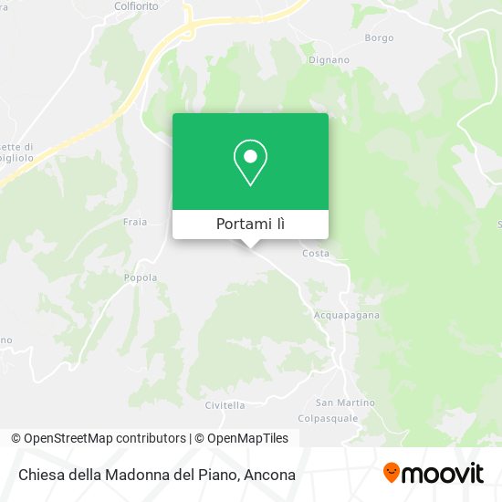 Mappa Chiesa della Madonna del Piano