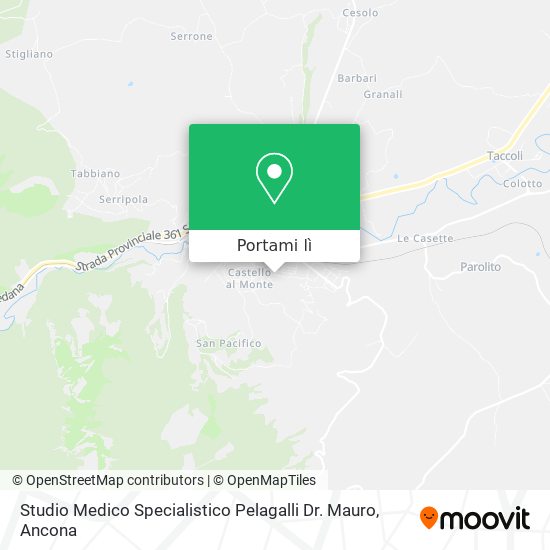 Mappa Studio Medico Specialistico Pelagalli Dr. Mauro