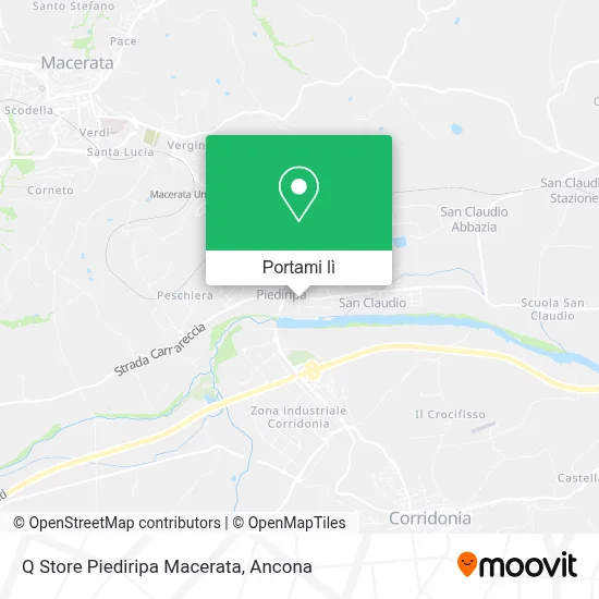 Mappa Q Store Piediripa Macerata