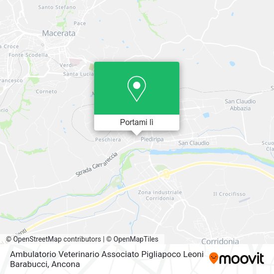 Mappa Ambulatorio Veterinario Associato Pigliapoco Leoni Barabucci