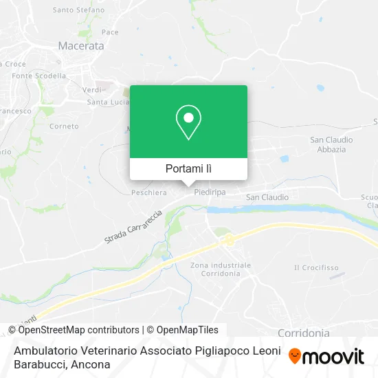Mappa Ambulatorio Veterinario Associato Pigliapoco Leoni Barabucci