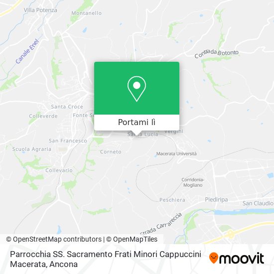 Mappa Parrocchia SS. Sacramento Frati Minori Cappuccini Macerata