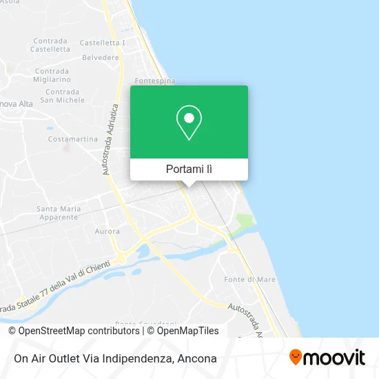 Mappa On Air Outlet Via Indipendenza